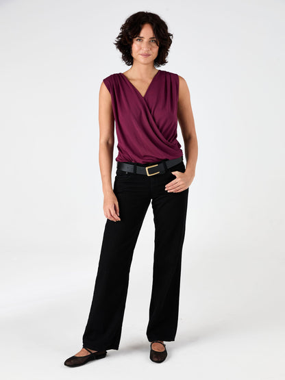 Athena Drape Top - Ruby