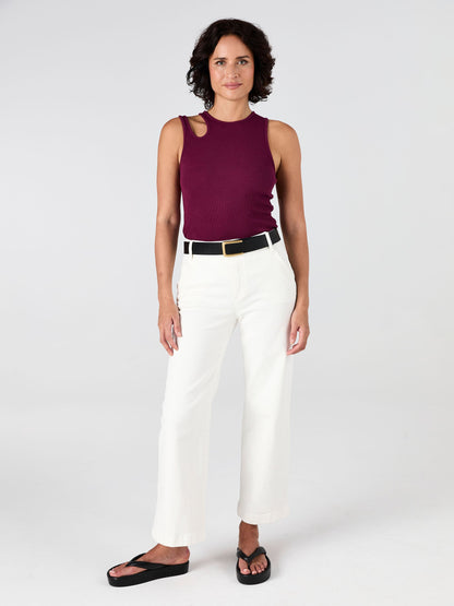 Cut Out Rib Tank - Ruby