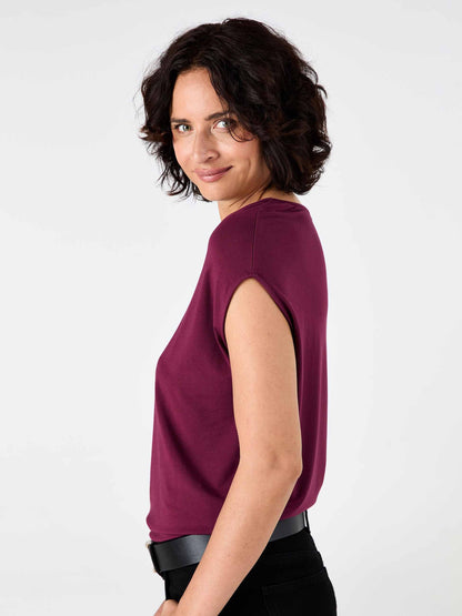 Modal Luxe Layer Tee - Ruby