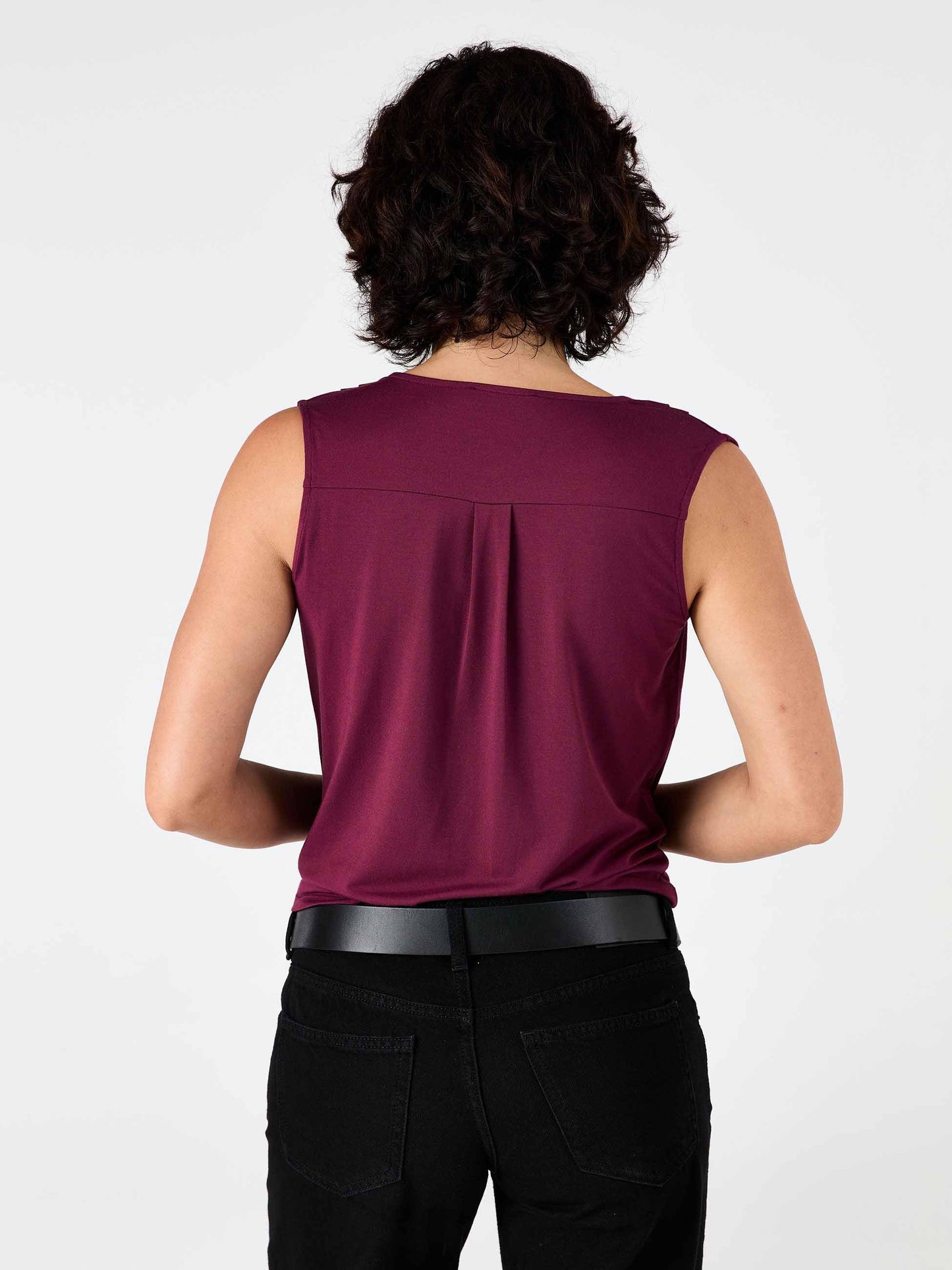 Athena Drape Top - Ruby