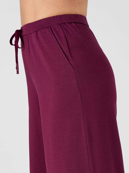 Classic Wide Leg Sweat Pants - Ruby