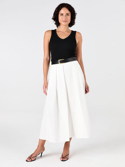 Pia Poplin Skirt - White