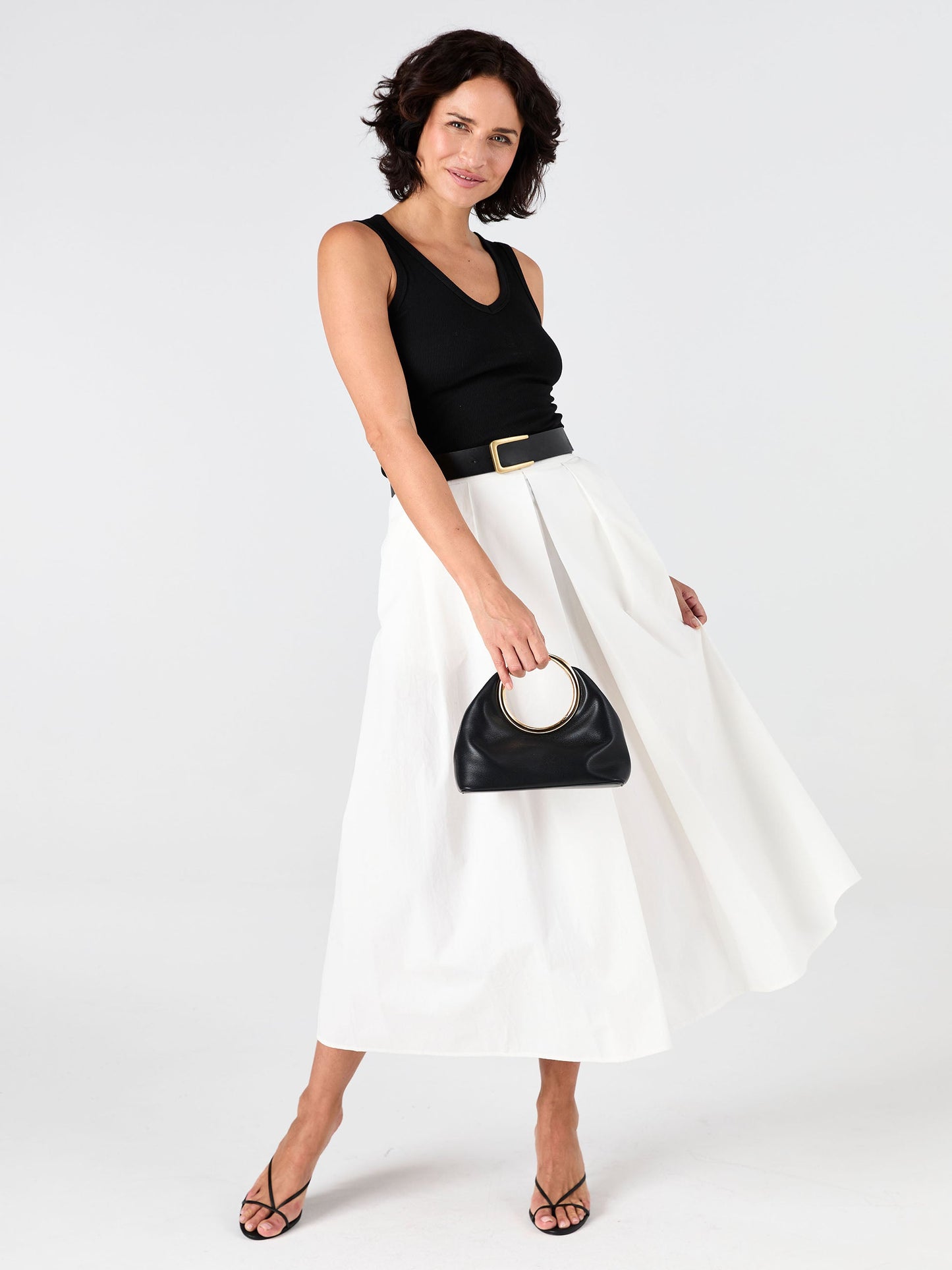 Pia Poplin Skirt - White