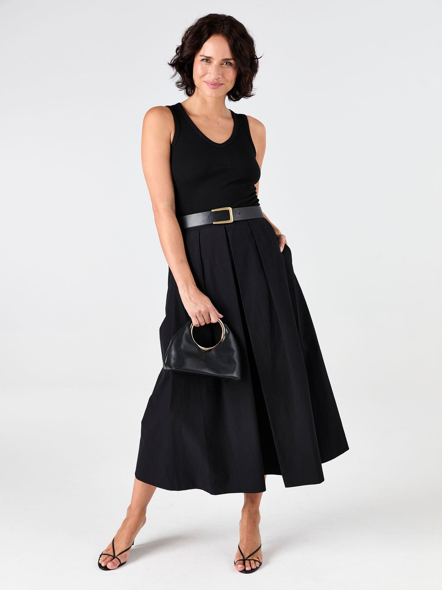 Pia Poplin Skirt - Black