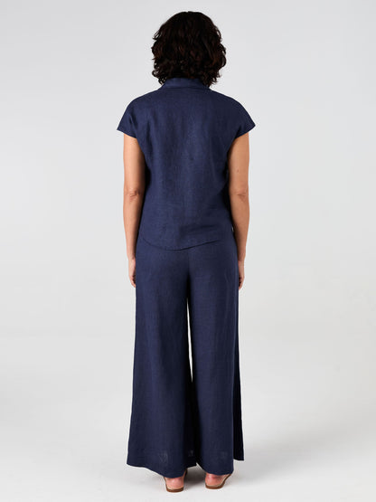 Laurel Linen Shirt - Navy