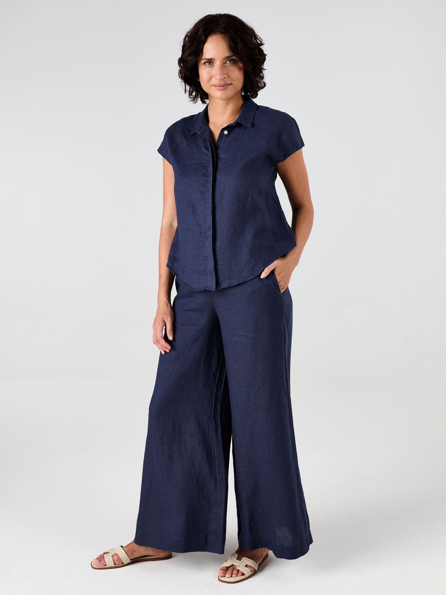 Laurel Linen Shirt - Navy