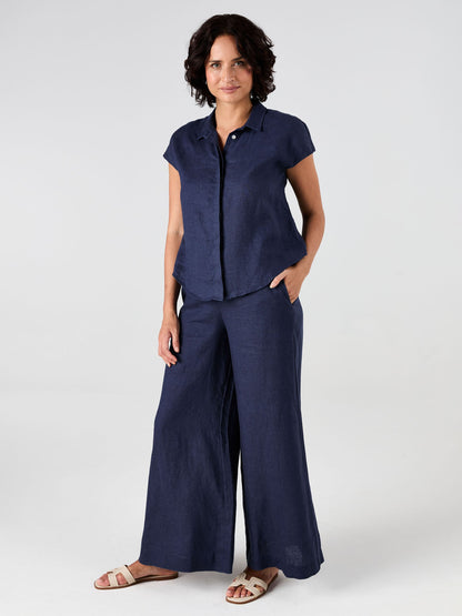 Laurel Linen Shirt - Navy
