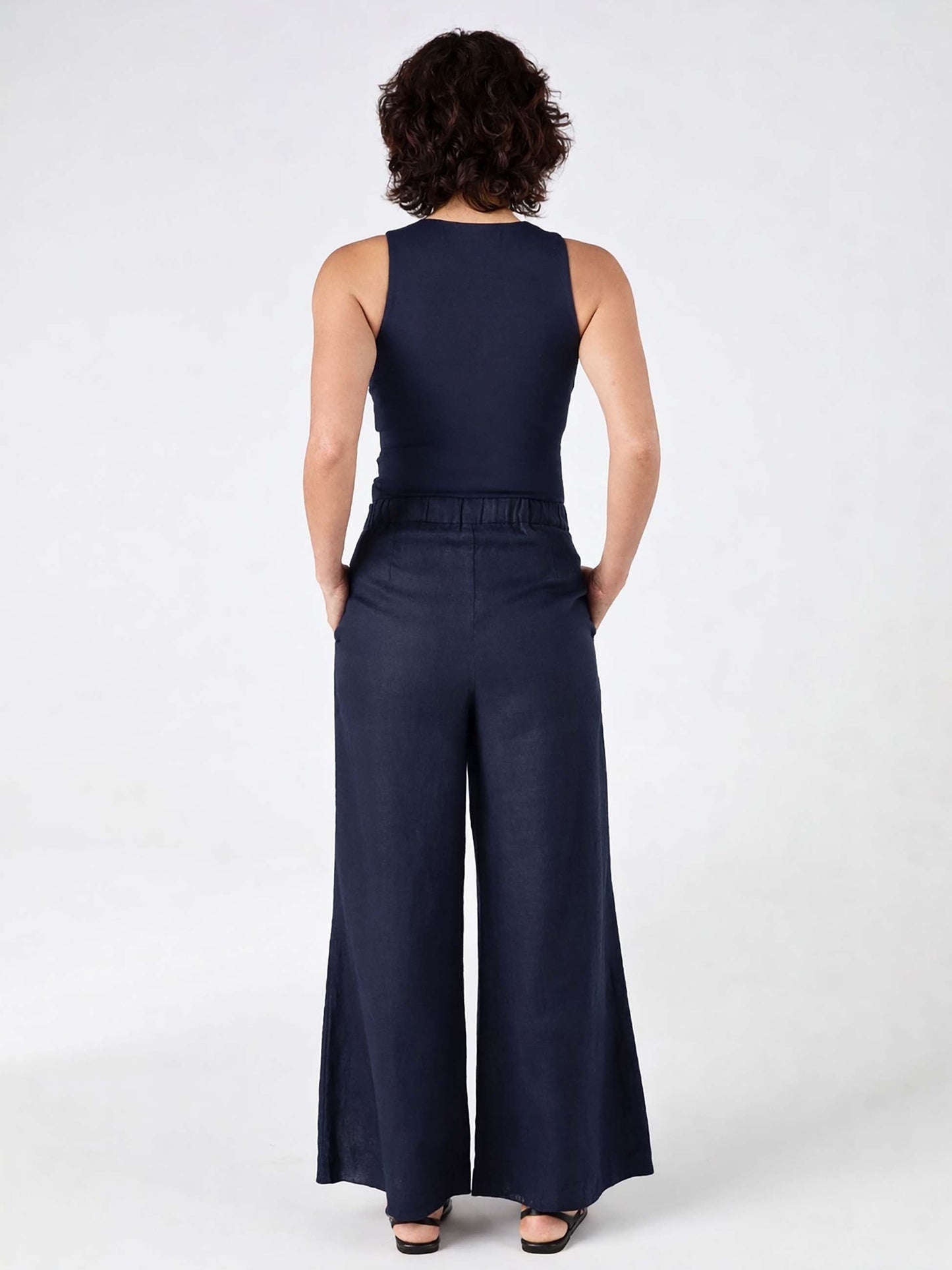 Laurel Linen Pant - Navy
