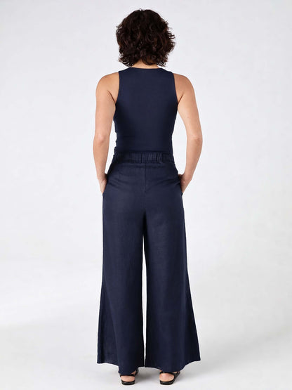 Laurel Linen Pant - Navy