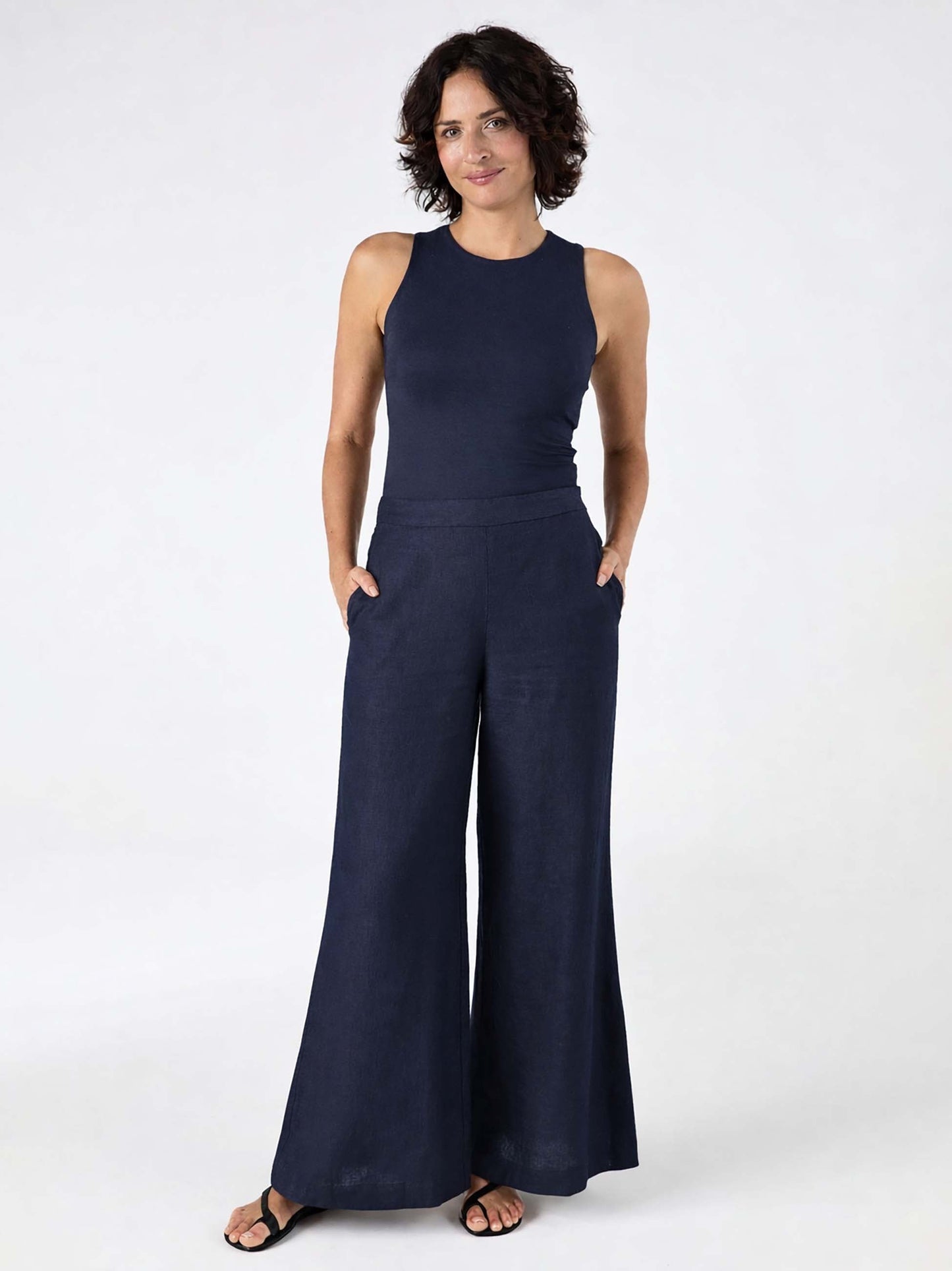 Laurel Linen Pant - Navy