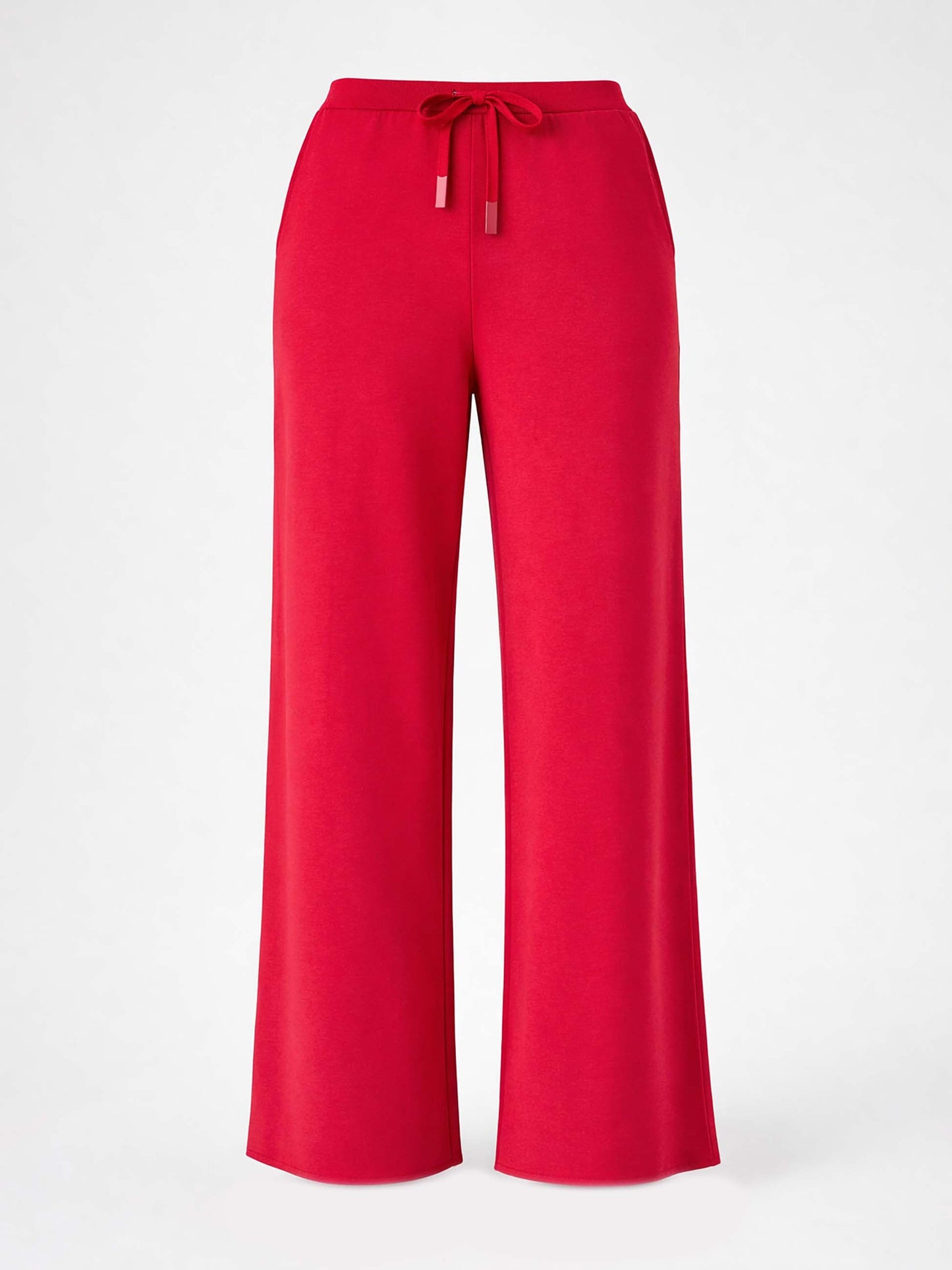 Classic Wide Leg Sweat Pants - Cherry