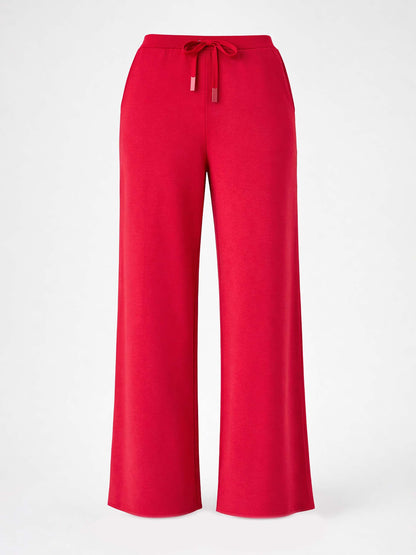Classic Wide Leg Sweat Pants - Cherry