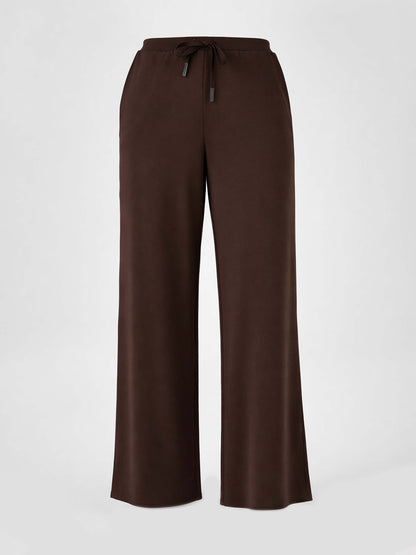 Classic Wide Leg Sweat Pants - Coffee Bean