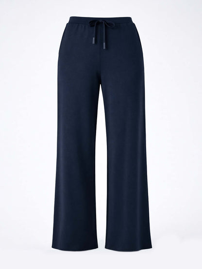 Classic Wide Leg Sweat Pants - Navy