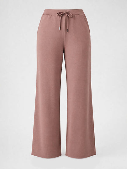 Classic Wide Leg Sweat Pants - Taupe