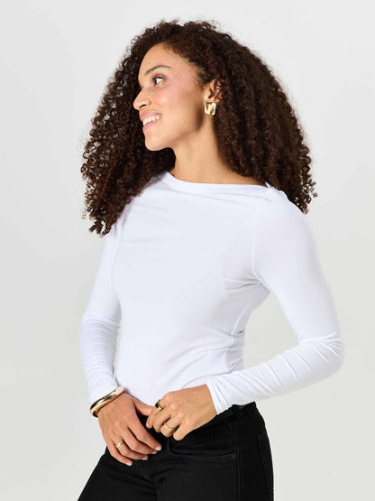 Ela Long Sleeve Top - White