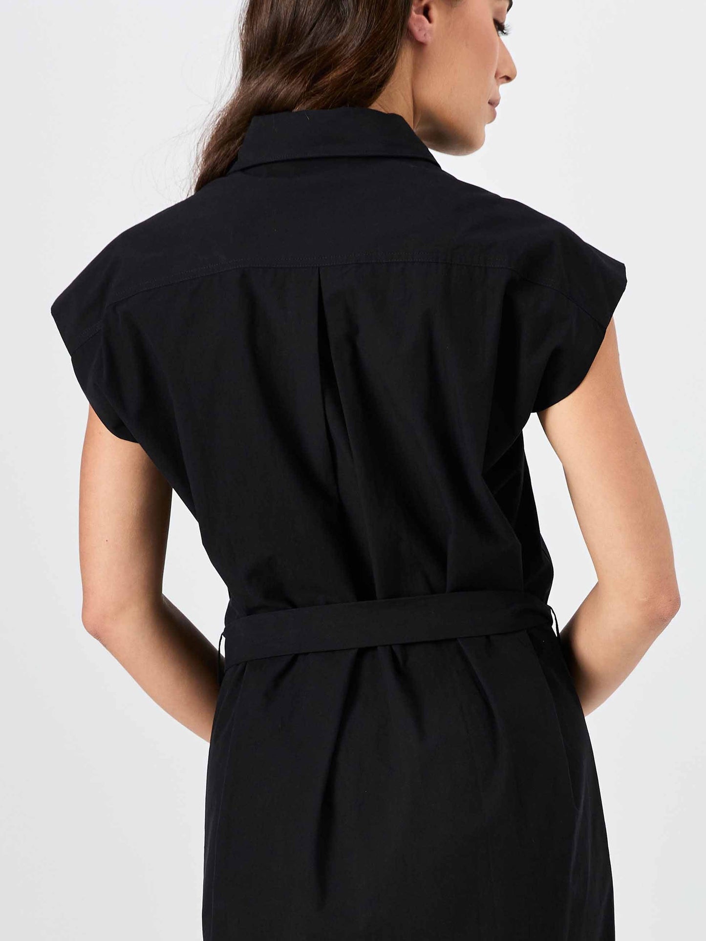 Poplin Shirt Dress - Black