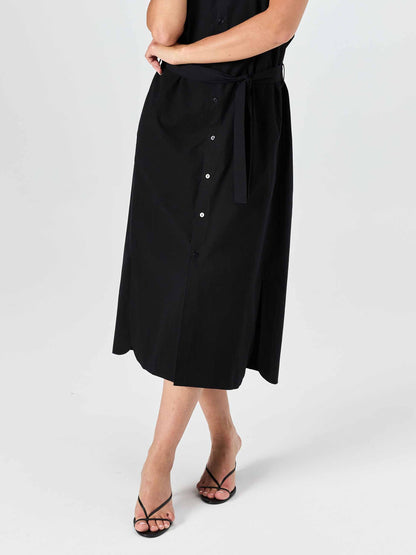 Poplin Shirt Dress - Black