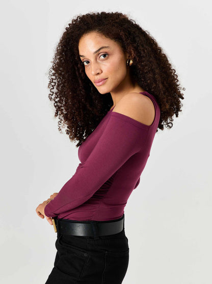 Twist Long Sleeve Top - Ruby