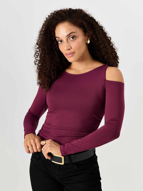 Twist Long Sleeve Top - Ruby