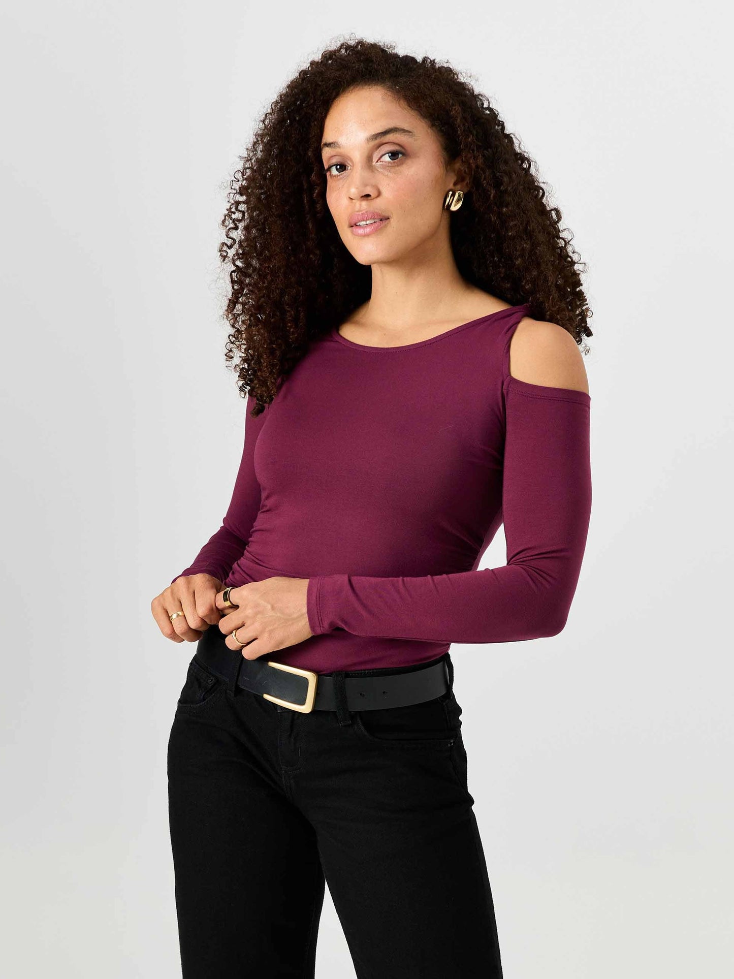 Twist Long Sleeve Top - Ruby