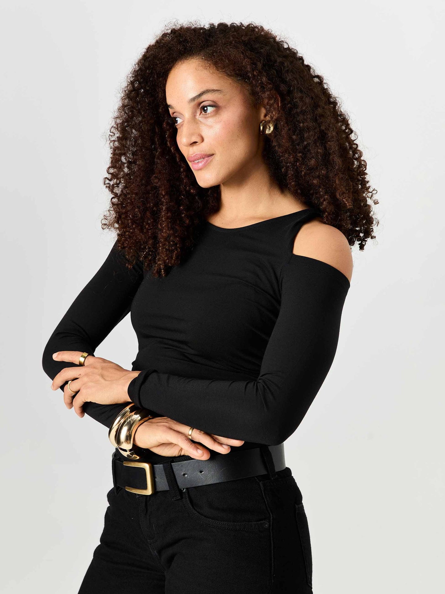 Twist Long Sleeve Top - Black