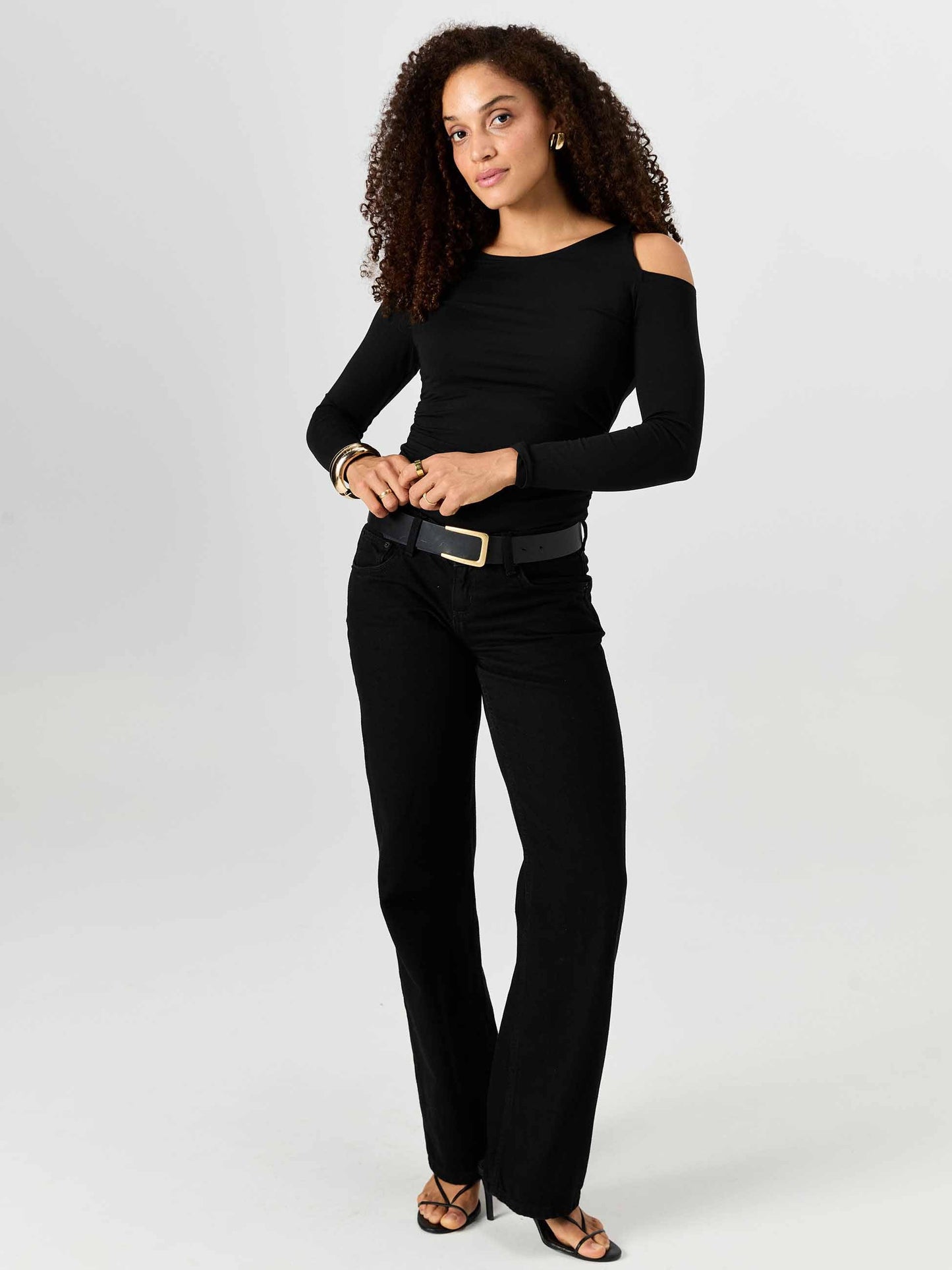 Twist Long Sleeve Top - Black