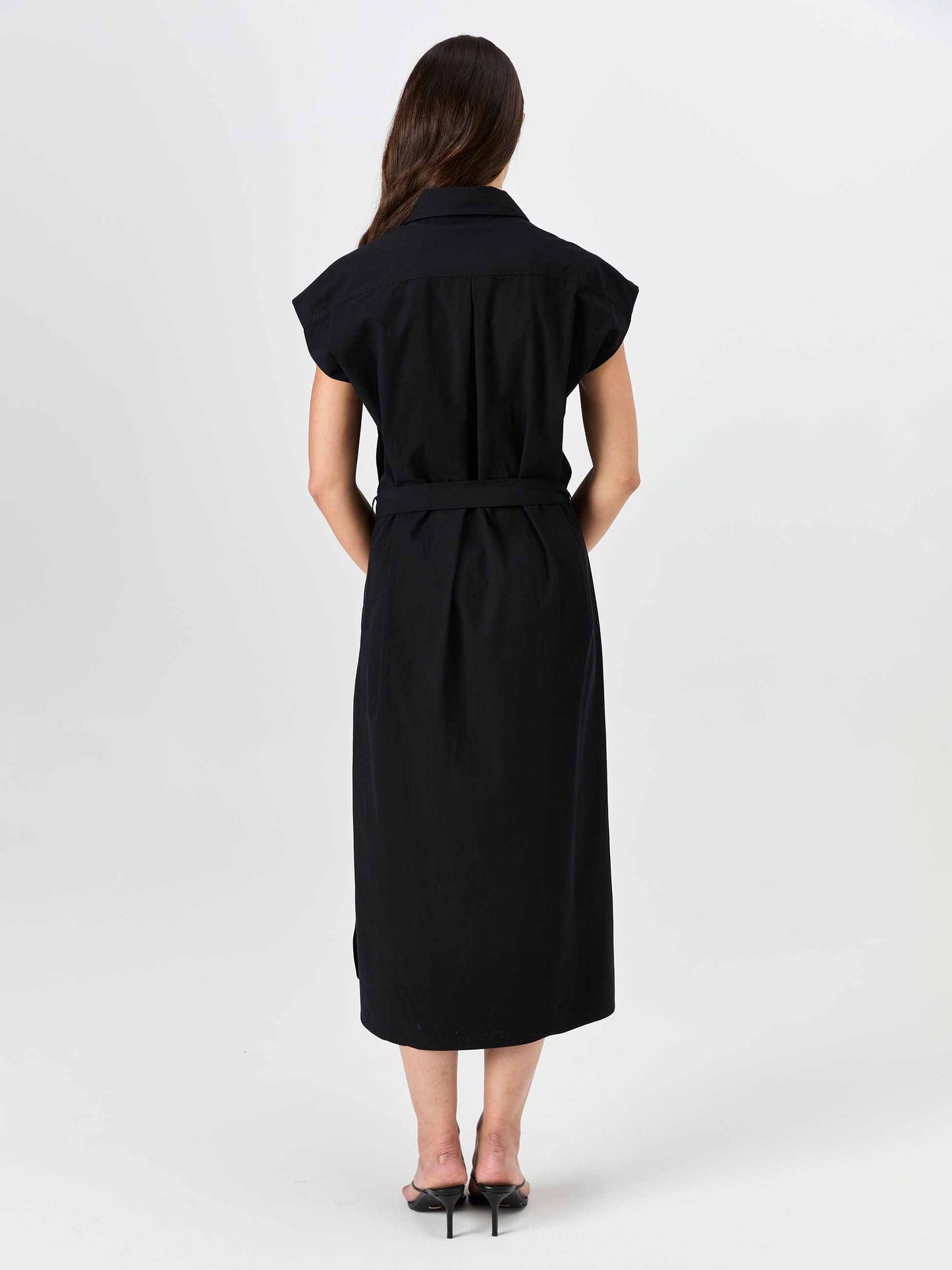 Poplin Shirt Dress - Black