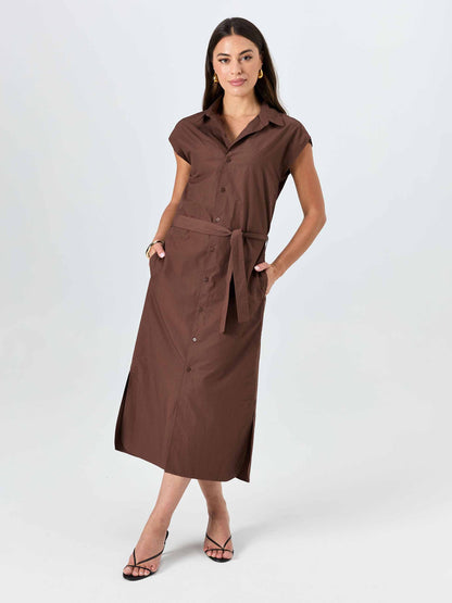 Poplin Shirt Dress - Mocha