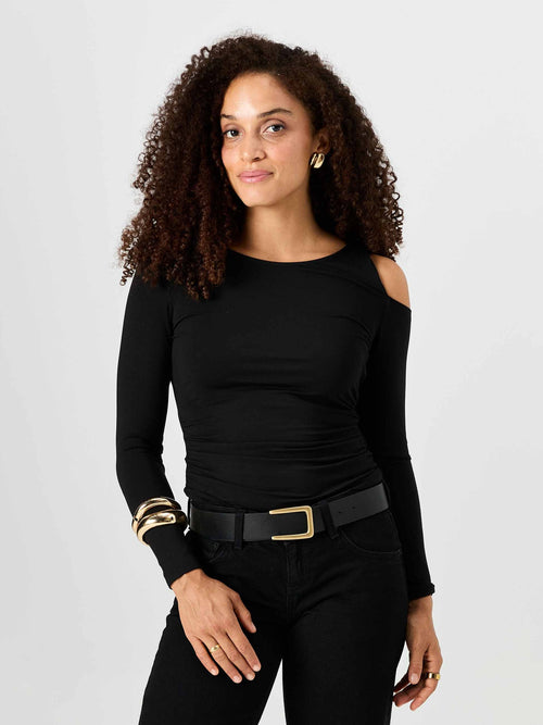Twist Long Sleeve Top - Black