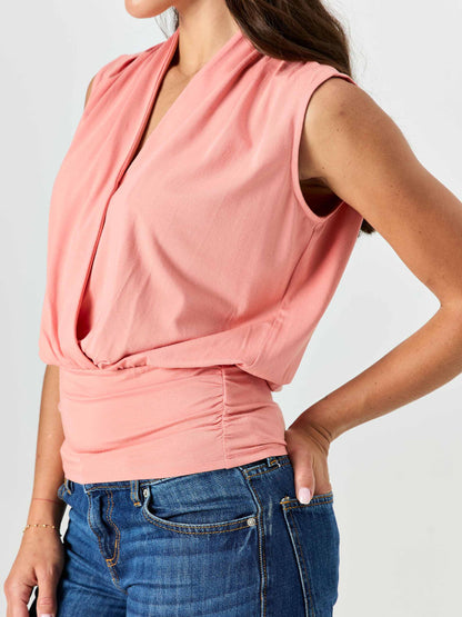 Shawl Collar Top  Apricot