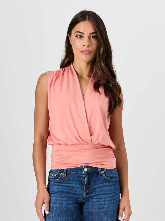 Shawl Collar Top  Apricot