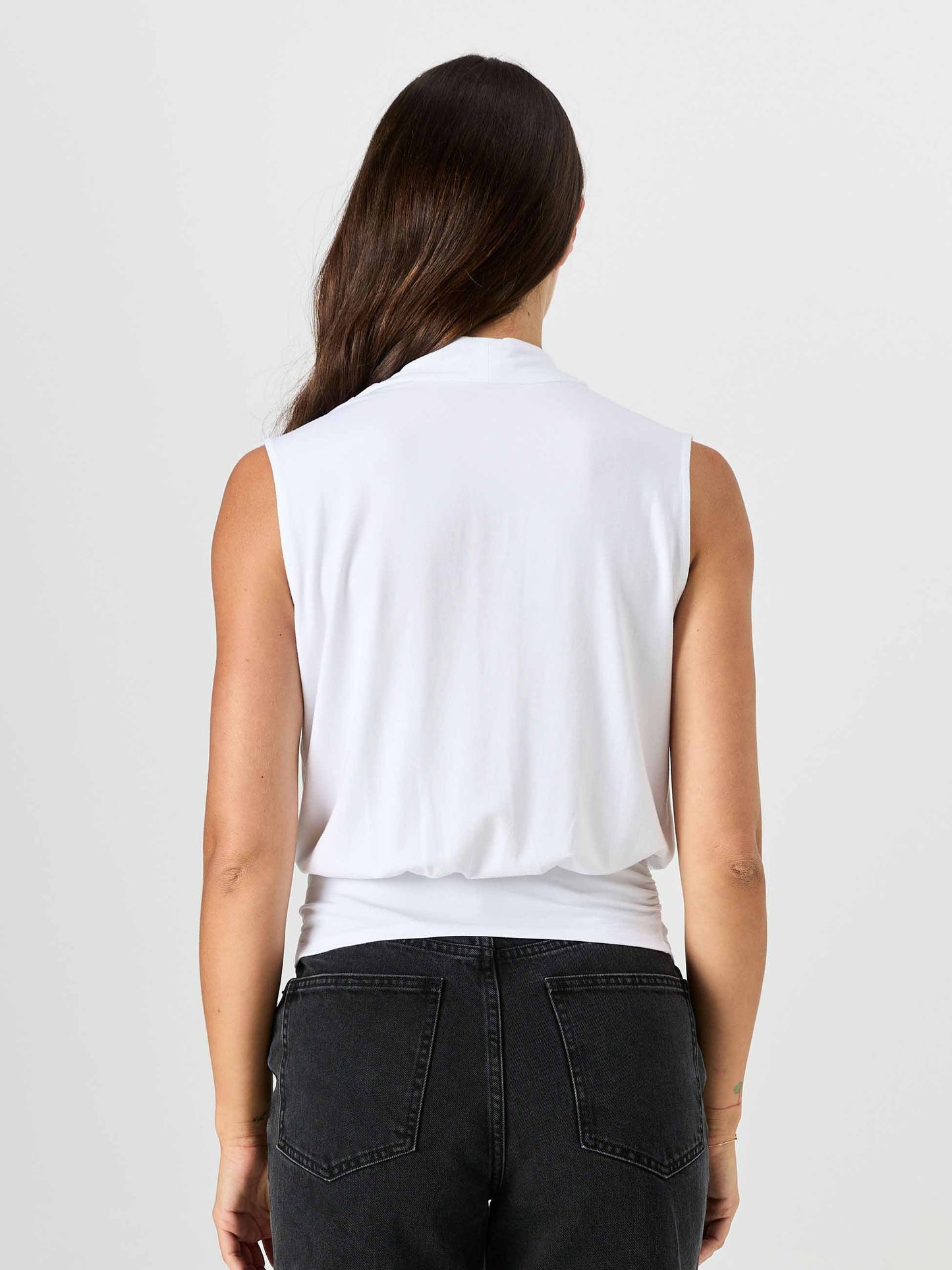 Shawl Collar Top - White