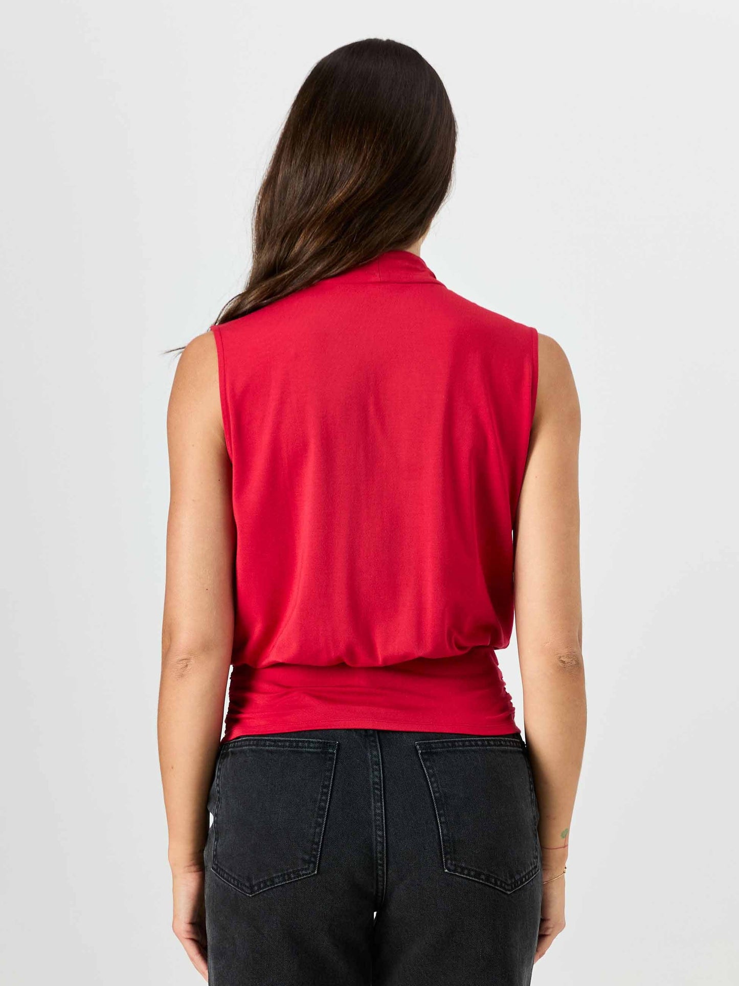 Shawl Collar Top - Cherry