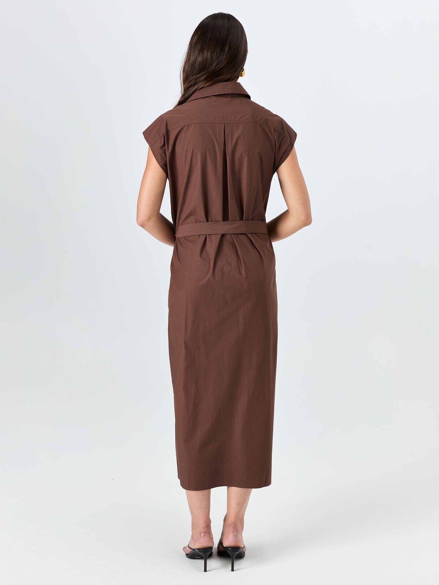 Poplin Shirt Dress - Mocha
