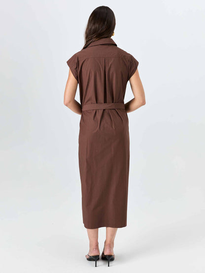 Poplin Shirt Dress - Mocha