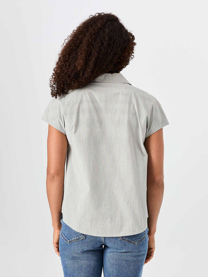 Laurel Poplin Shirt - Black & White Stripe