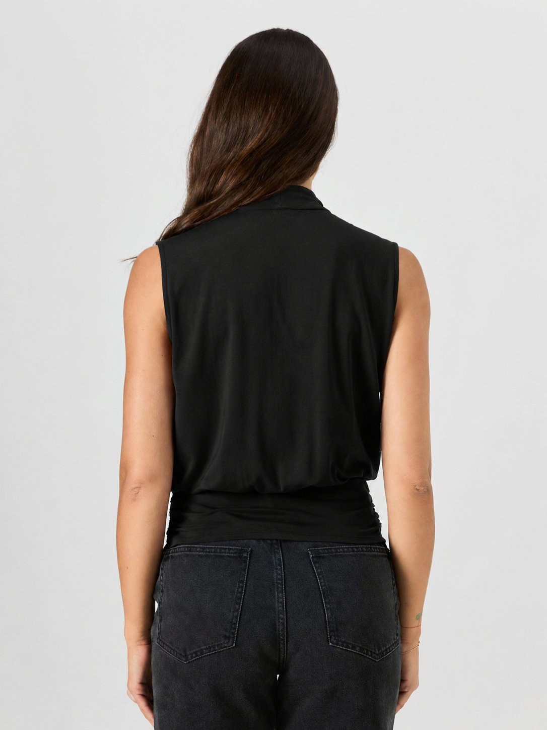 Shawl Collar Top  Black