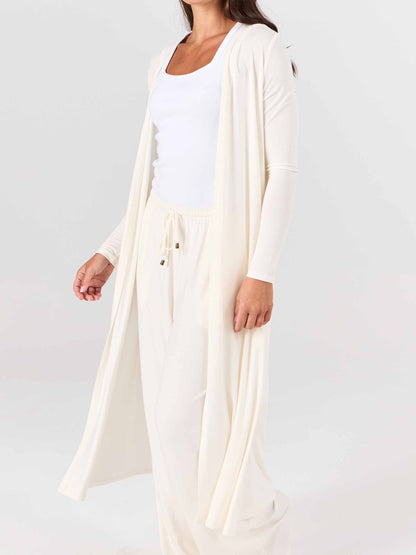 Modal Longline Cardigan - Soft White