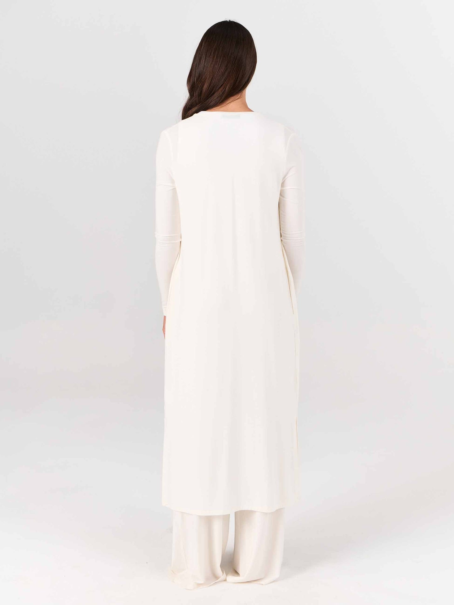 Modal Longline Cardigan - Soft White