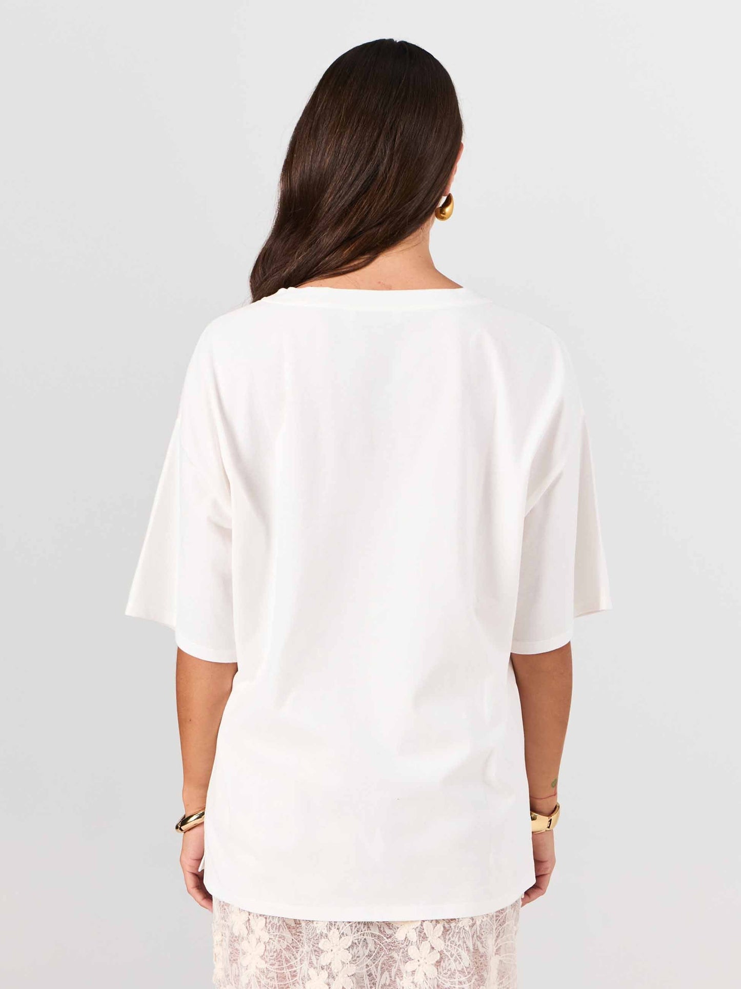 Oversized Pima Cotton Tee - Soft White