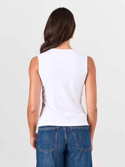 Laura V Neck Top - White