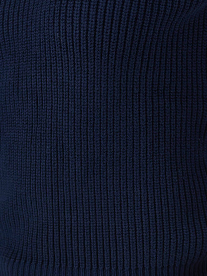 Claire Cotton Knit Top - Navy