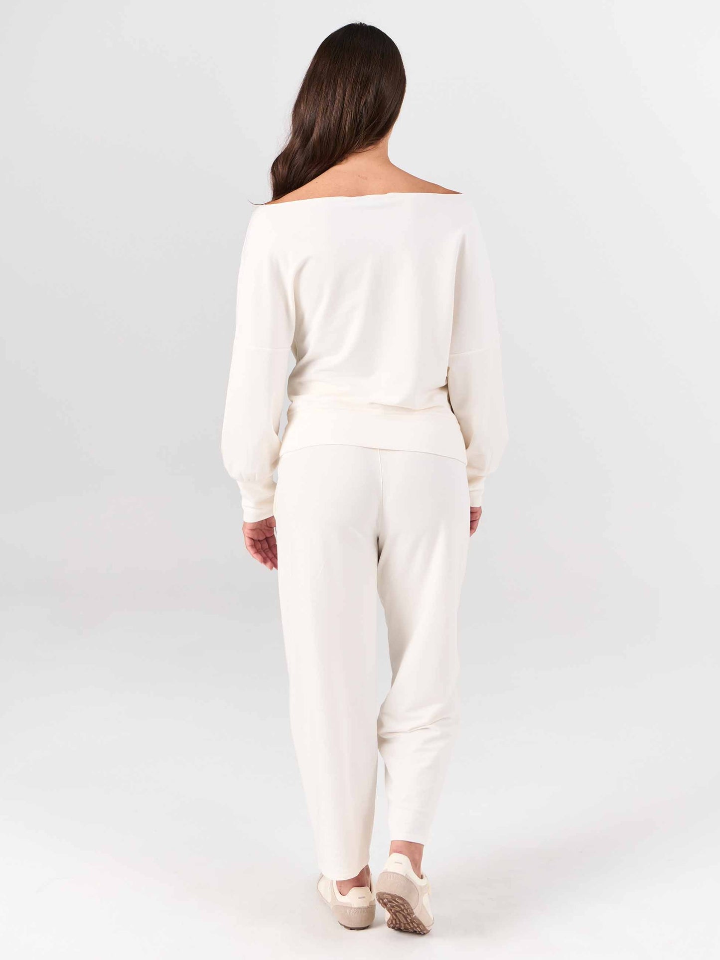 Kyoto Ankle Length French Terry Jogger - Soft White