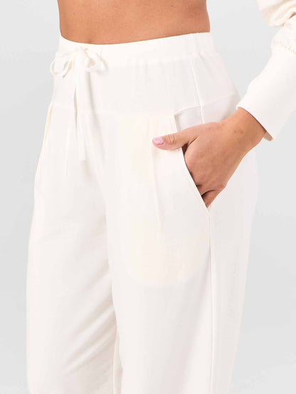 Kyoto Ankle Length French Terry Jogger - Soft White