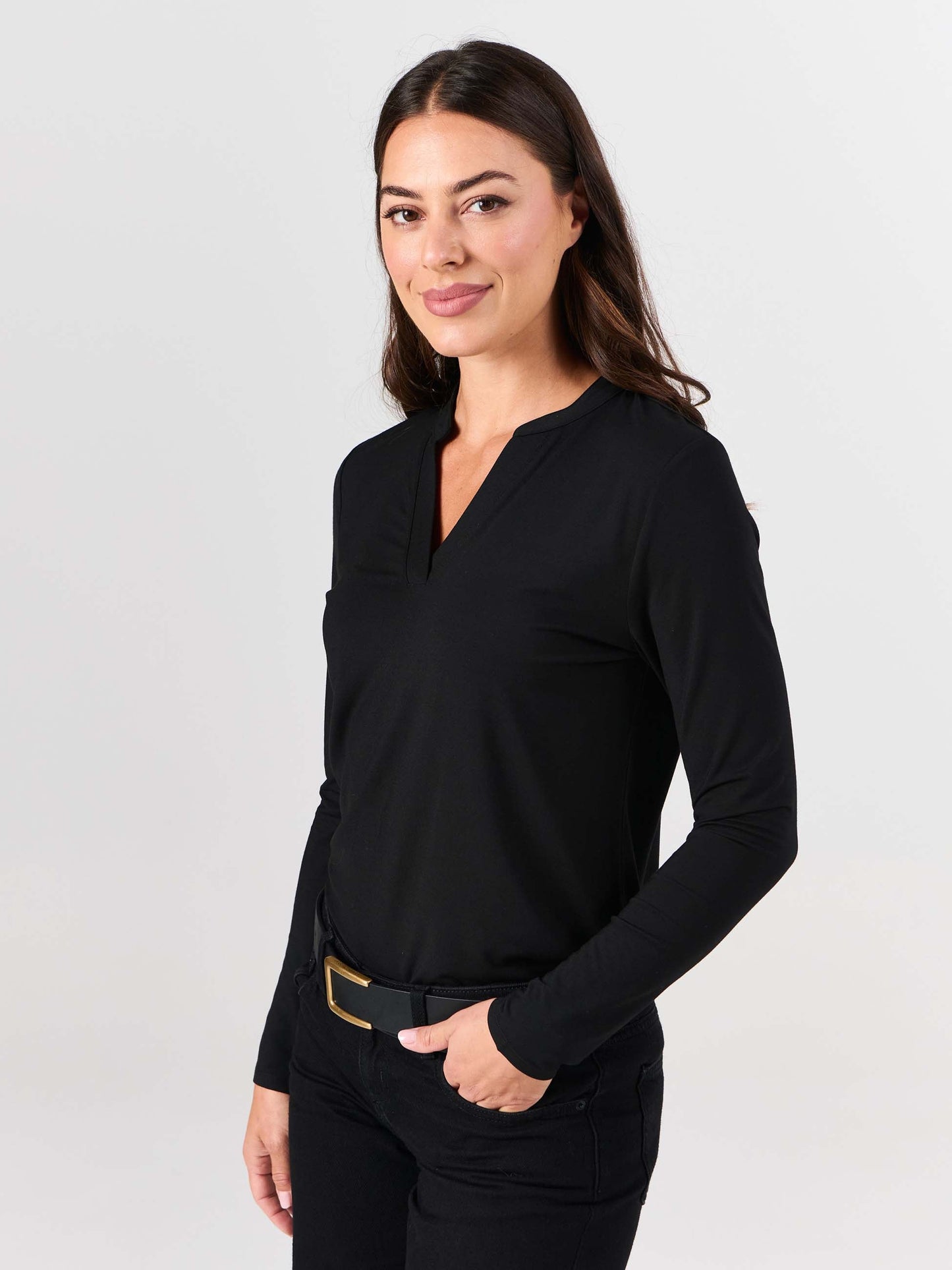 Nero Long Sleeve Top - Black