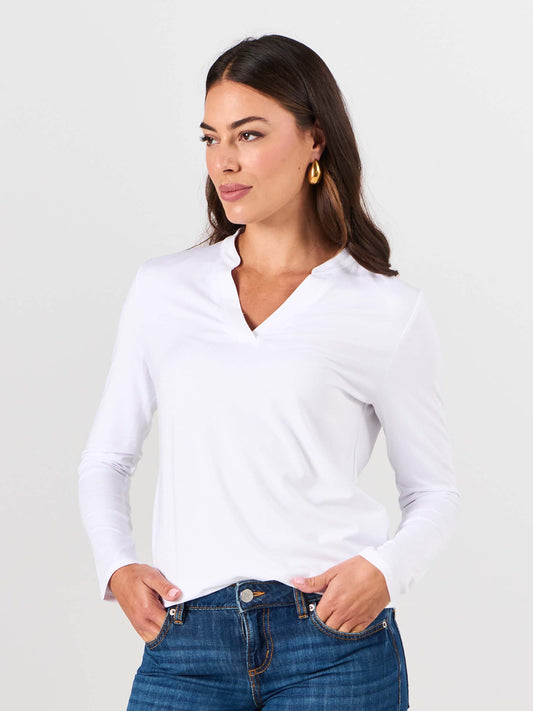 Nero Long Sleeve Top - White