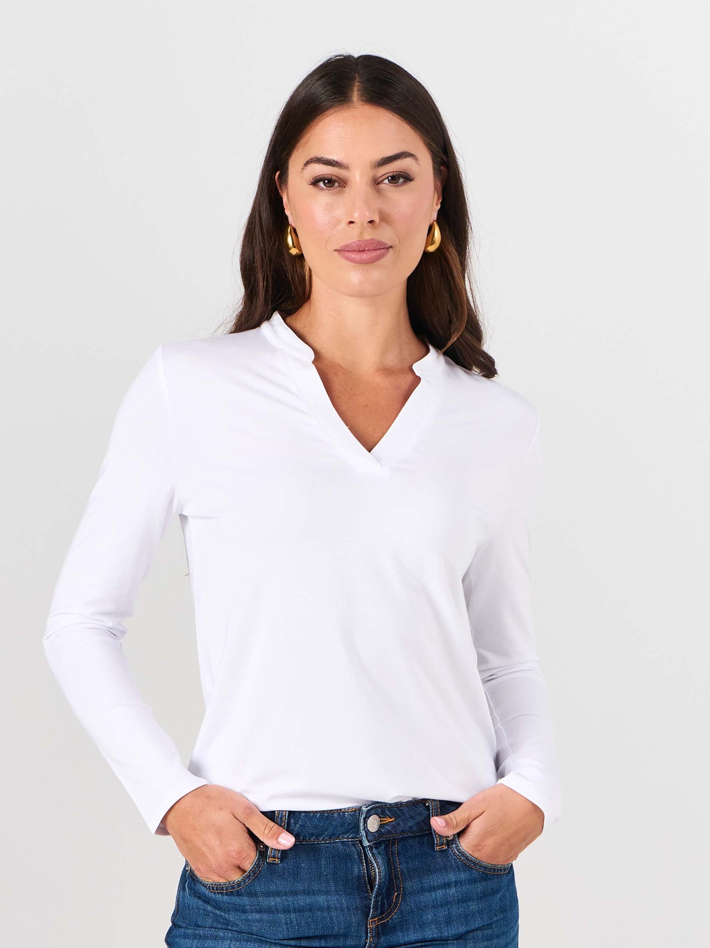 Nero Long Sleeve Top - White