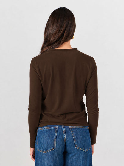 Nero Long Sleeve Top - Coffee Bean
