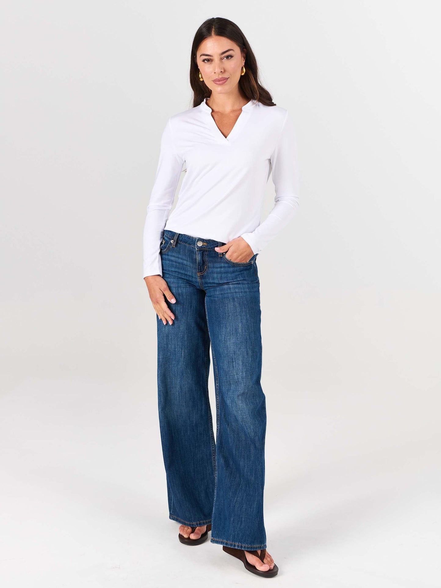 Nero Long Sleeve Top - White